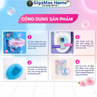 Viên Thả Bồn Cầu CleanZ 50g Phiên Bản Mới – Hương Hoa Anh Đào Thanh Mát, X2 Khử Mùi & Diệt Khuẩn | GigaMax Home