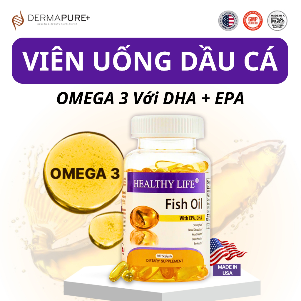 Viên Uống Dầu Cá Omega 3 Nature Gift – Bổ Sung DHA EPA, Chính Hãng USA
