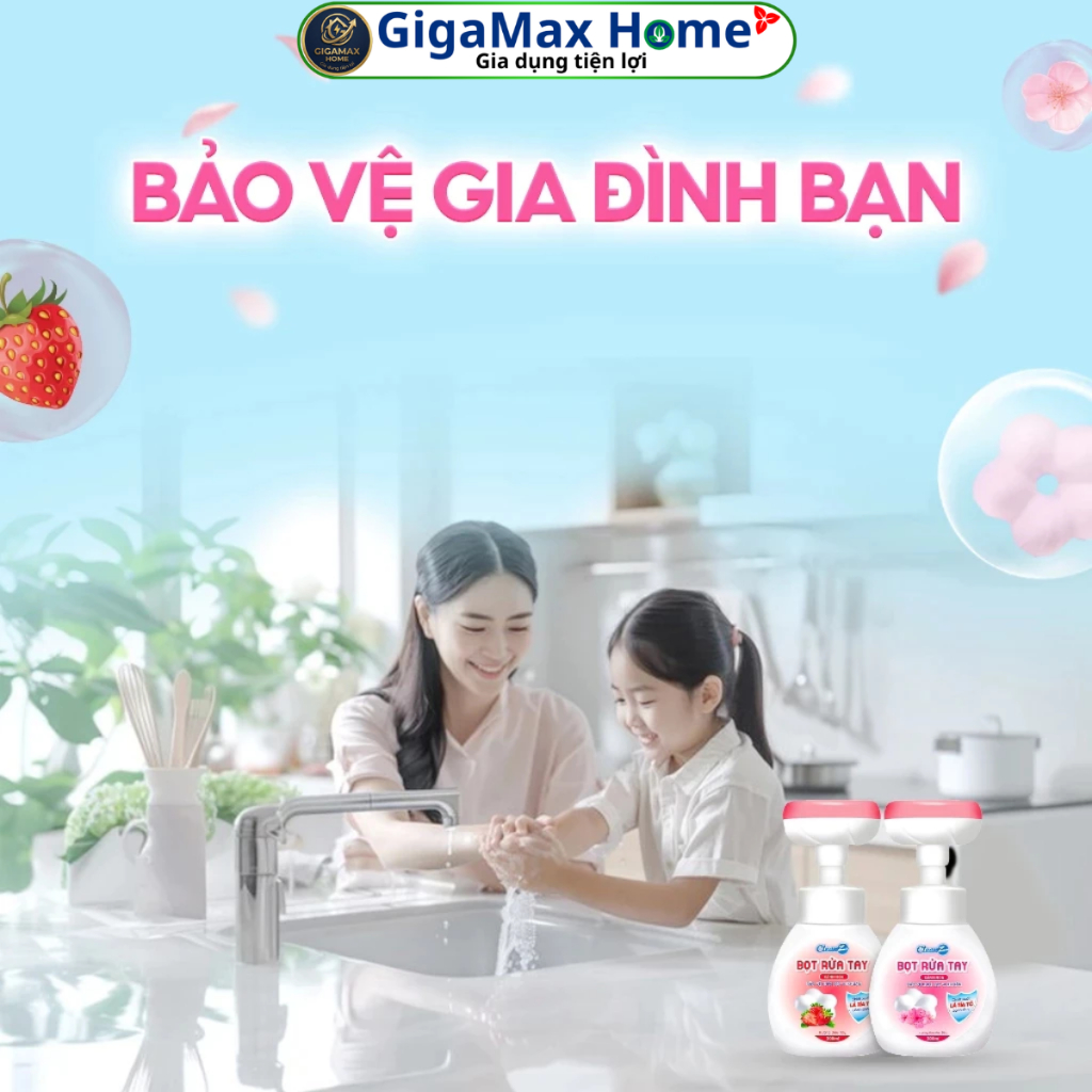 Bọt Rửa Tay Kháng Khuẩn CleanZ 350ml – Sạch Khuẩn 99.9%, Dưỡng Ẩm Mềm Mại Da Tay | GigaMax Home