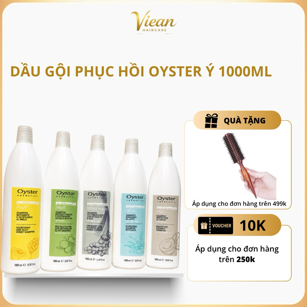Dầu Gội  OYSTER Sublime Fruit 1000ML Chính Hãng | Phục Hồi Tóc Hư Tổn, Dưỡng Ẩm, Giữ Màu Nhuộm