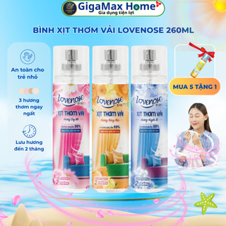 Bình Xịt Thơm Vải Nước Hoa Lovenose 260ml – Khử Mùi Quần Áo Công Nghệ Nhật Bản, Lưu Hương Dài Lâu | GigaMax Home