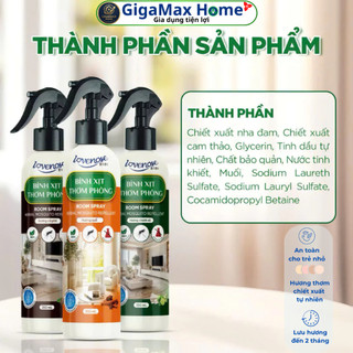 Bình Xịt Thơm Phòng Đuổi Muỗi Lovenose 350ml – Chiết Xuất Tự Nhiên, Khử Mùi & Đuổi Côn Trùng An Toàn | GigaMax Home