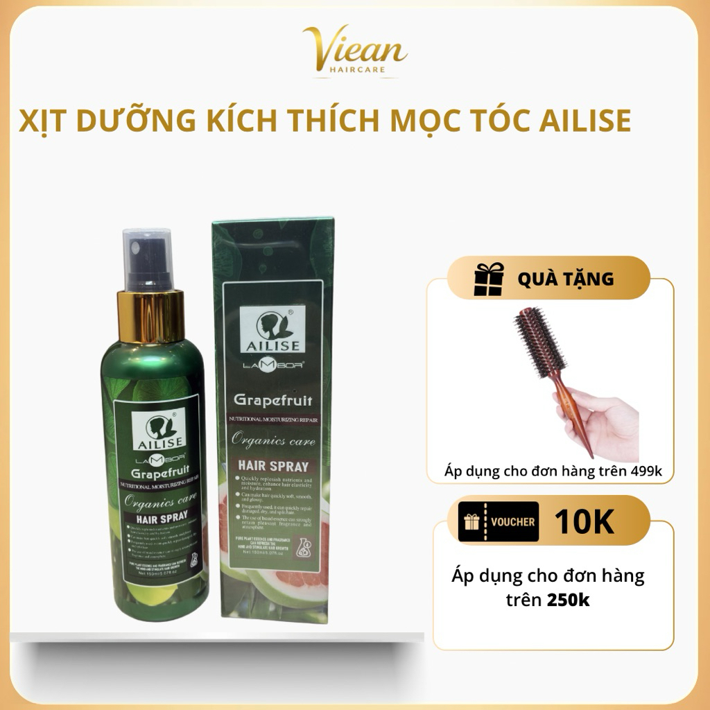 Xịt dưỡng Bưởi kích thích mọc tóc AILISE Hair Spray150ml Kích Thích Mọc Tóc Nhanh Ngăn rụng tức thời