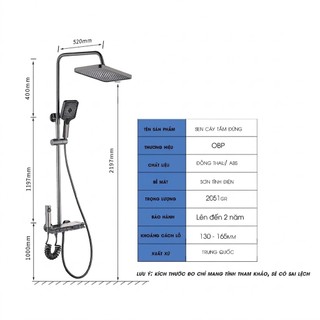 Sen cây tắm đứng thông minh cao cấp JCTOP, Hiển thị nhiệt độ LED, Phím bấm tiện dụng, 4 chức năng
