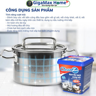 Kem Tẩy Xoong Nồi Đa Năng CleanZ 500g – Đánh Bay Gỉ Sét, Vết Cháy Khét & Dầu Mỡ Cực Đậm Đặc | GigaMax Home