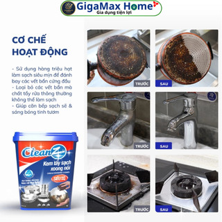Kem Tẩy Xoong Nồi Đa Năng CleanZ 500g – Đánh Bay Gỉ Sét, Vết Cháy Khét & Dầu Mỡ Cực Đậm Đặc | GigaMax Home