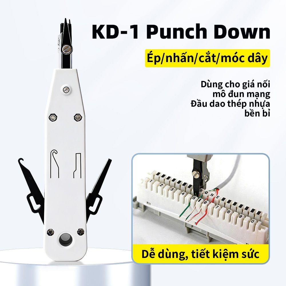 Bộ Dụng Cụ Mạng LAN Kìm Bấm Mạng RJ45 Kèm Máy Test Mạng Dao Tuốt Dây Cho Thợ Kỹ Thuật