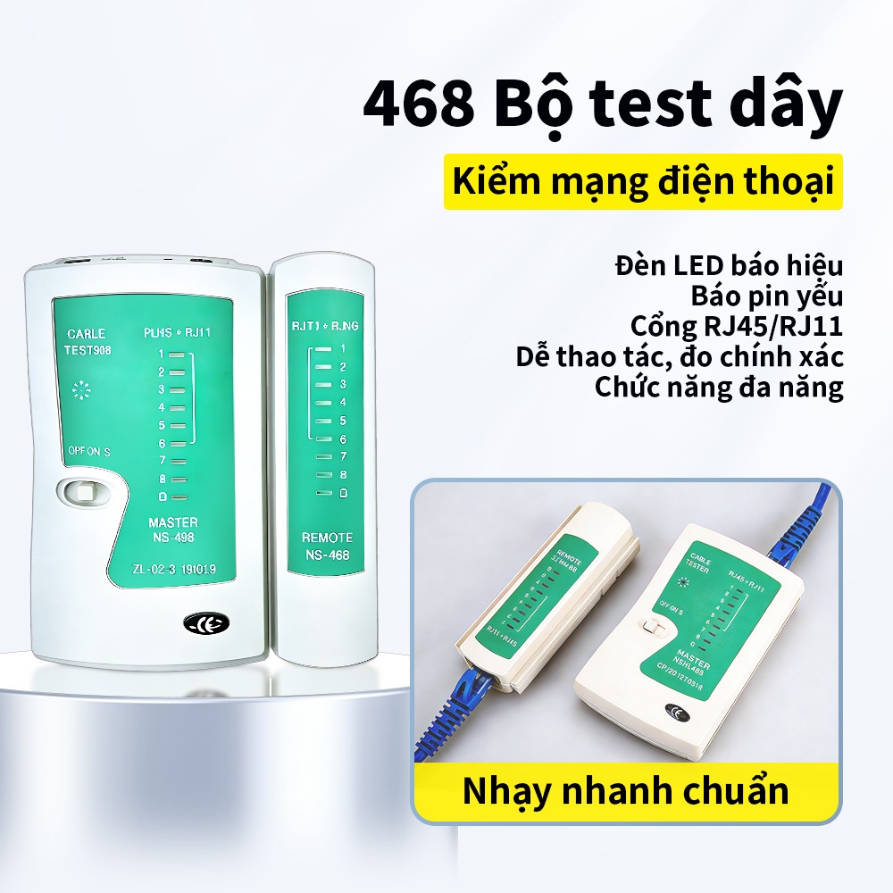 Bộ Dụng Cụ Mạng LAN Kìm Bấm Mạng RJ45 Kèm Máy Test Mạng Dao Tuốt Dây Cho Thợ Kỹ Thuật
