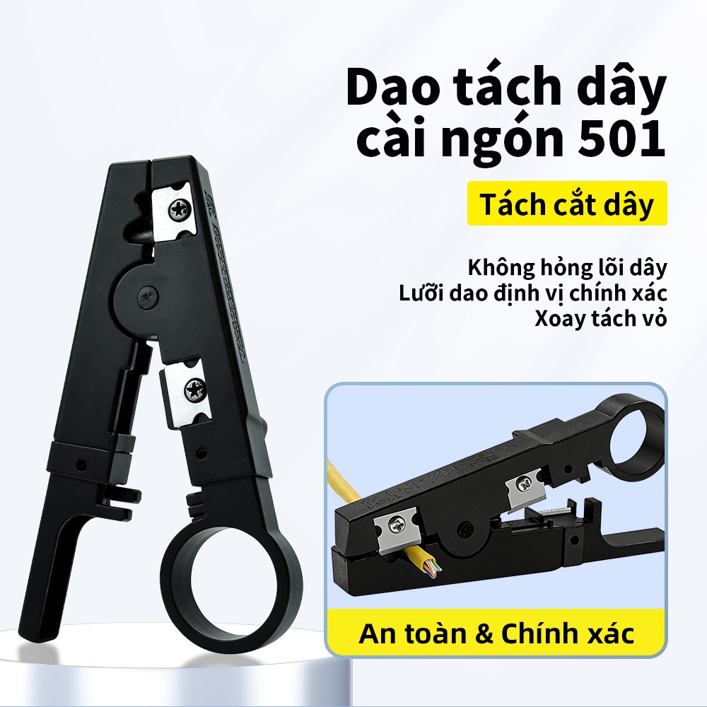 Bộ Dụng Cụ Mạng LAN Kìm Bấm Mạng RJ45 Kèm Máy Test Mạng Dao Tuốt Dây Cho Thợ Kỹ Thuật