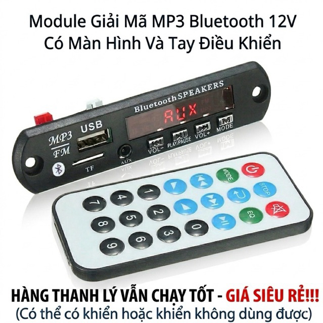 Module Giải Mã MP3 Bluetooth 4.2 - 12V Có Màn Hình (Hàng Thanh Lý Chạy Tốt) - Đọc USB/Thẻ Nhớ/FM
