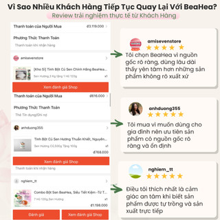 Tinh Bột Củ Sen Chính Hãng BeaHea - Healthy, Ăn Sáng EatClean | Sen Sạch VietGAP Tự Trồng