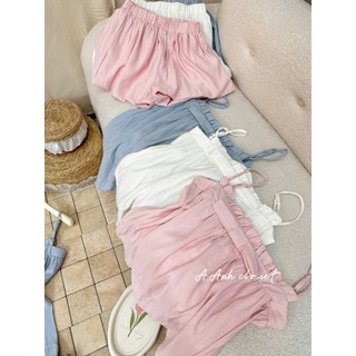 PHẠM THÙY SHOP: SET BỘ ĐŨI LINEN ÁO HAI DÂY MIX QUẦN SHORT