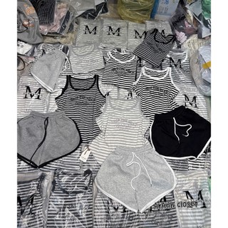 PHẠM THÙY SHOP: SET ÁO BA LỖ KẺ SỌC MIX QUẦN ĐÙI