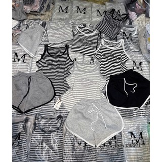 PHẠM THÙY SHOP: SET ÁO BA LỖ KẺ SỌC MIX QUẦN ĐÙI