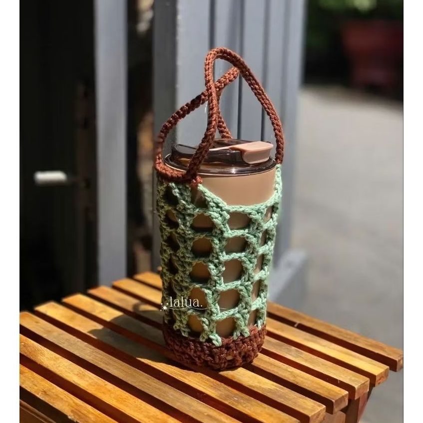 LALUA.| B03-Túi Đựng Bình Giữ Nhiệt/ Ly Giữ Nhiệt/Bình Nước  500ml Bằng Len Sợi