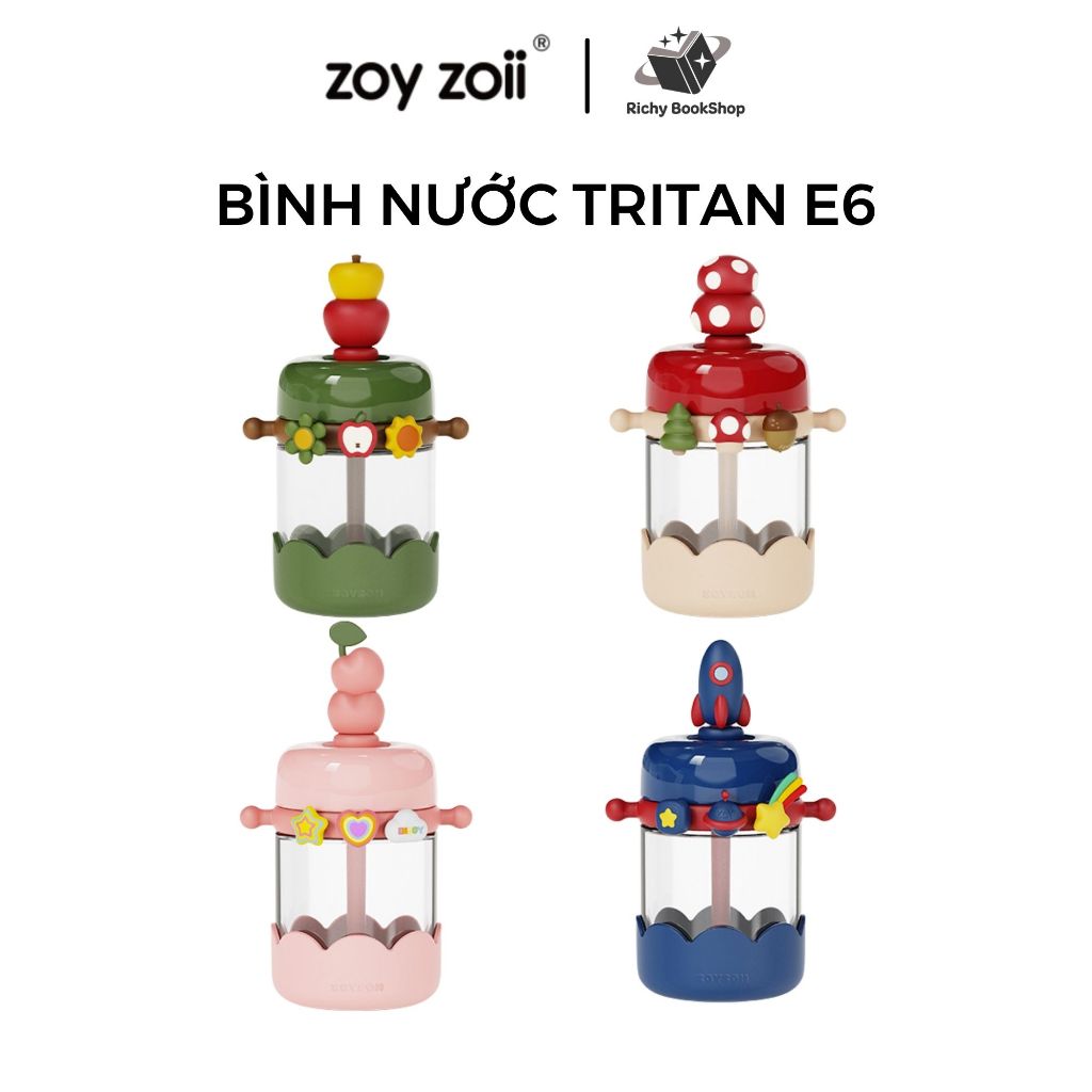 Bình nước cho bé bằng Tritan cao cấp Zoyzoii Nature Paradise Cup mã E6
