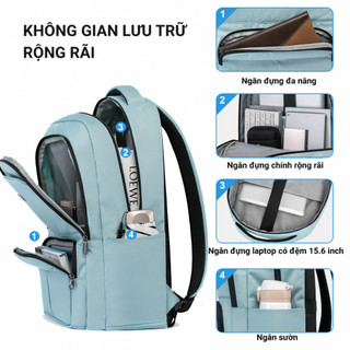 Balo Du Lịch Weplus Chống Nước Đựng Laptop Thiết Kế Công Thái Học Ôm Sát Không Đau Lưng WPB2021