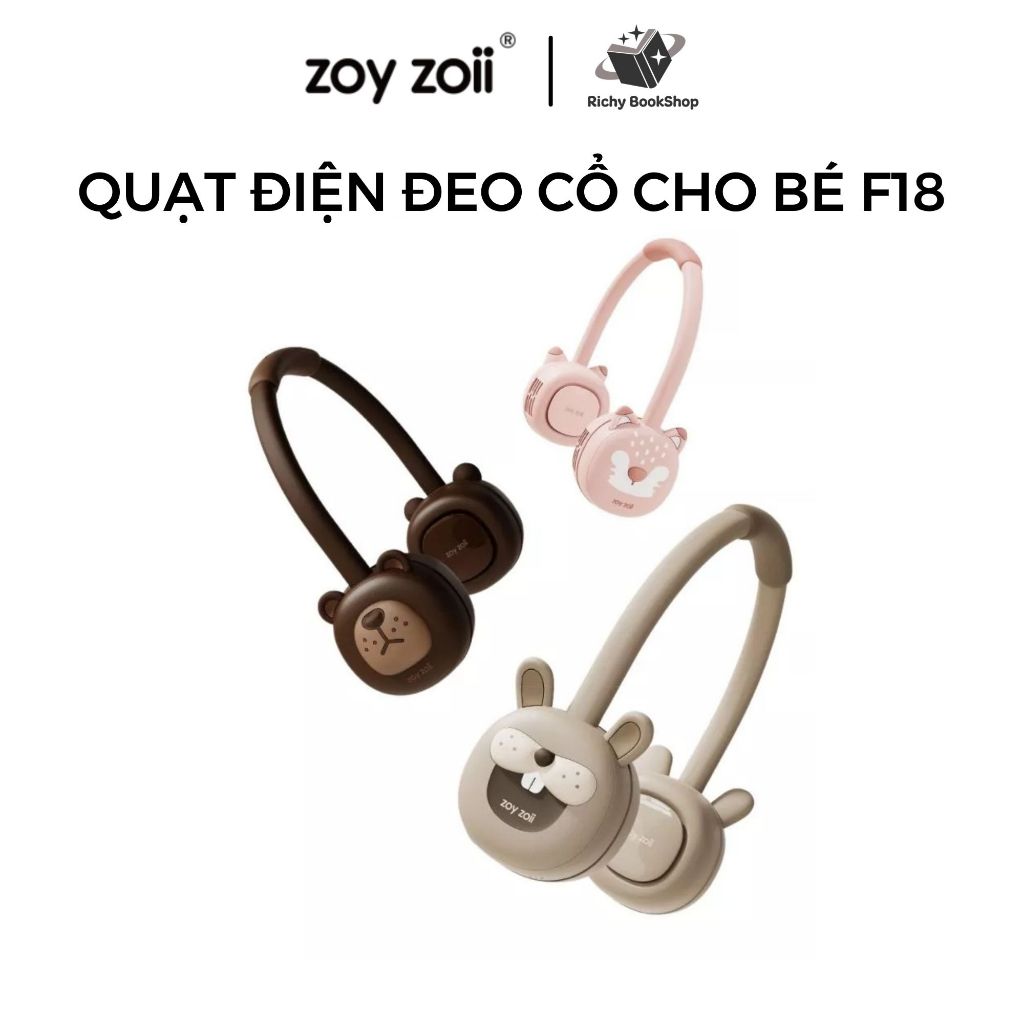 Quạt điện đeo cổ mini cho bé Zoyzoii Series Portable Neck Fan - mã F18