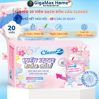 Combo Hộp 20 Viên Thả Bồn Cầu CleanZ 50g – Làm Sạch, Diệt Khuẩn Sinh Học, Khử Mùi Toilet Siêu Tiết Kiệm | GigaMax Home