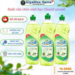 Nước Rửa Chén Sinh Học CleanZ Hương Gừng 400ml – Đánh Tan Dầu Mỡ X3, Khử Mùi & Rửa Được Rau Củ Quả | GigaMax Home