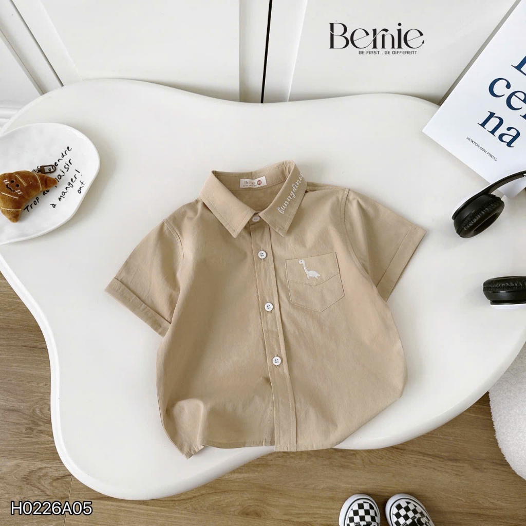 (Nhiều mẫu) Tổng hợp các mẫu áo sơ mi cộc tay của Bernie cho bé trai, áo sơ mi đi học đi chơi cho bé