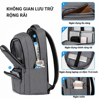 Balo Size Lớn Có Ngăn Đựng Laptop Vải Chống Nước Thiết Kế Công Thái Học Ôm Sát Lưng Chống Mỏi WPB2021