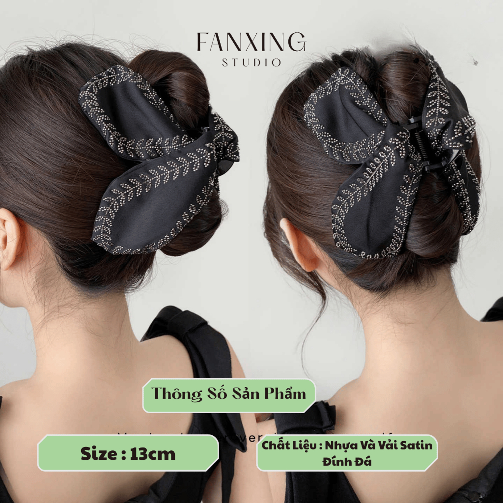 Kẹp Tóc Càng Cua Sin Size 13cm Đính Đá Phong Cách Hàn Quốc Cực Xinh