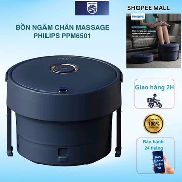 Bồn Ngâm Chân Massage PHILIPS 6501 - Thiết kế gấp gọn,massage ngâm chân thư giãn, công suất lớn 800W