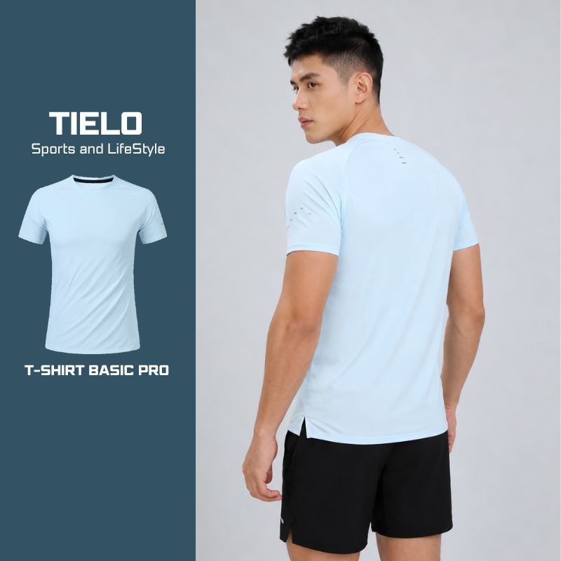 T Shirt Basic Pro TIELO – Áo thể thao nam , Co Giãn 4 Chiều , Thoáng Khí , Nhanh Khô , Chạy bộ , Gym , Pickleball