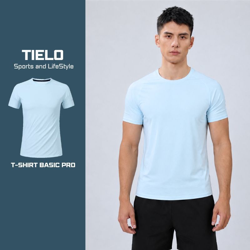 T Shirt Basic Pro TIELO – Áo thể thao nam , Co Giãn 4 Chiều , Thoáng Khí , Nhanh Khô , Chạy bộ , Gym , Pickleball