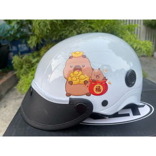Nón mũ bảo hiểm nửa đầu 1/2 em bé (5-10) Tuổi sơn hình hoạt hình dễ thương Capybara Doraemon Baby tree ......