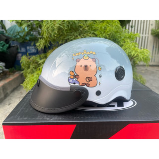Nón mũ bảo hiểm nửa đầu 1/2 em bé (5-10) Tuổi sơn hình hoạt hình dễ thương Capybara Doraemon Baby tree ......