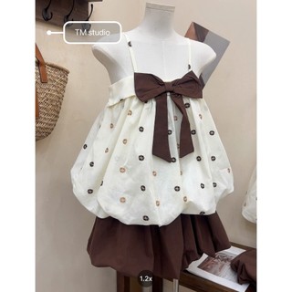 PHẠM THÙY SHOP: SET BỘ HAI DÂY NƠ NGỰC MIX CHÂN VÁY BÍ NÂU KÈM ẢNH THẬT