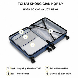 Vali Kéo Du Lịch 20 inch Weplus Hàng Nội Địa Trung Nhựa PC Kết Hợp ABS Kèm Giá Cốc Móc Treo WPL121