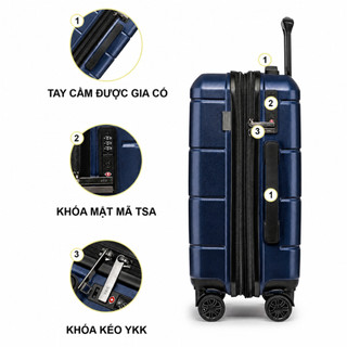 Vali Kéo Du Lịch 20 inch Weplus Hàng Nội Địa Trung Nhựa PC Kết Hợp ABS Kèm Giá Cốc Móc Treo WPL121