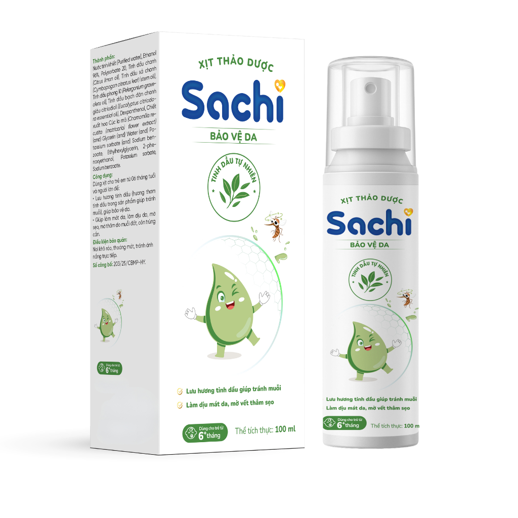 Xịt bảo vệ da thảo dược cho bé - Hộp 1 chai 60ml