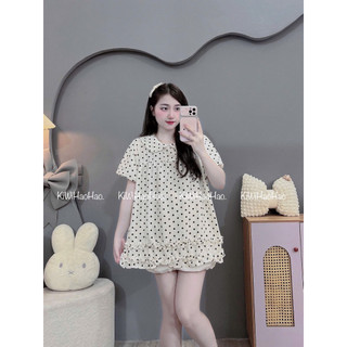 Áo Bầu cộc tay đũi bi cổ sen dáng bbd -2 màu nâu, be