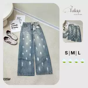 Quần Bò Ồng Rộng Nữ Cổ Điển Dành Cho Nữ Cá Tính TaLaa Clothing TL021