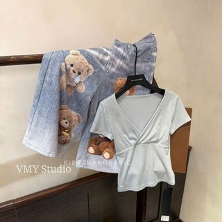 VMY Studio - Áo thun tay ngắn cổ tim from ôm xinh xắn, áo nữ tay cộc from ôm phong cách Hàn quốc nữ