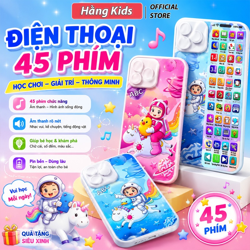 Điện Thoại Đồ Chơi 28/36/40/45 Phím – Phong Phú, Học Sớm, Giải Trí, Rèn Trí Tuệ