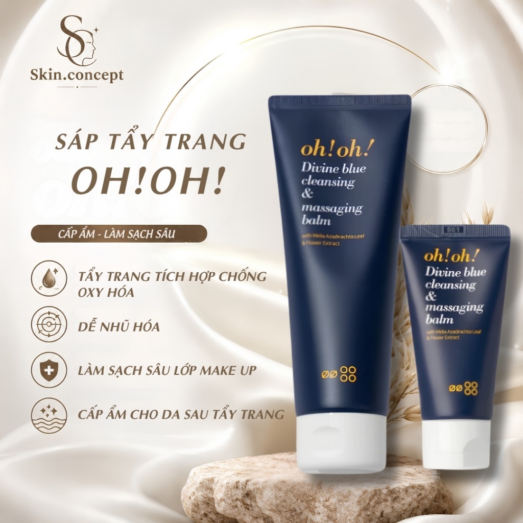 Sáp tẩy trang oh!oh! Divine Blue Cleansing & Massaging Balm