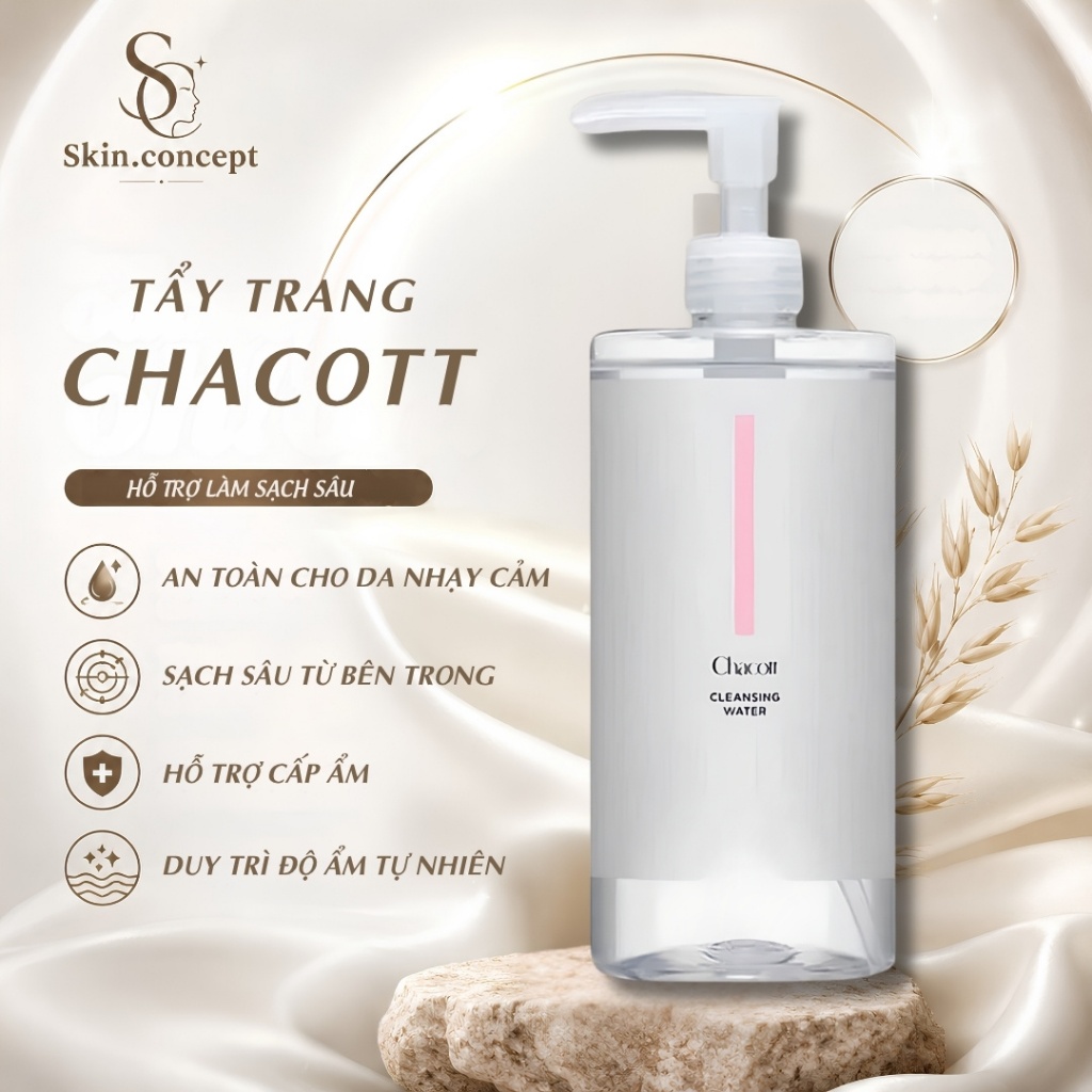 Nước Tẩy Trang Dành Cho Da Nhạy Cảm Chacott Cleansing Water 500ml