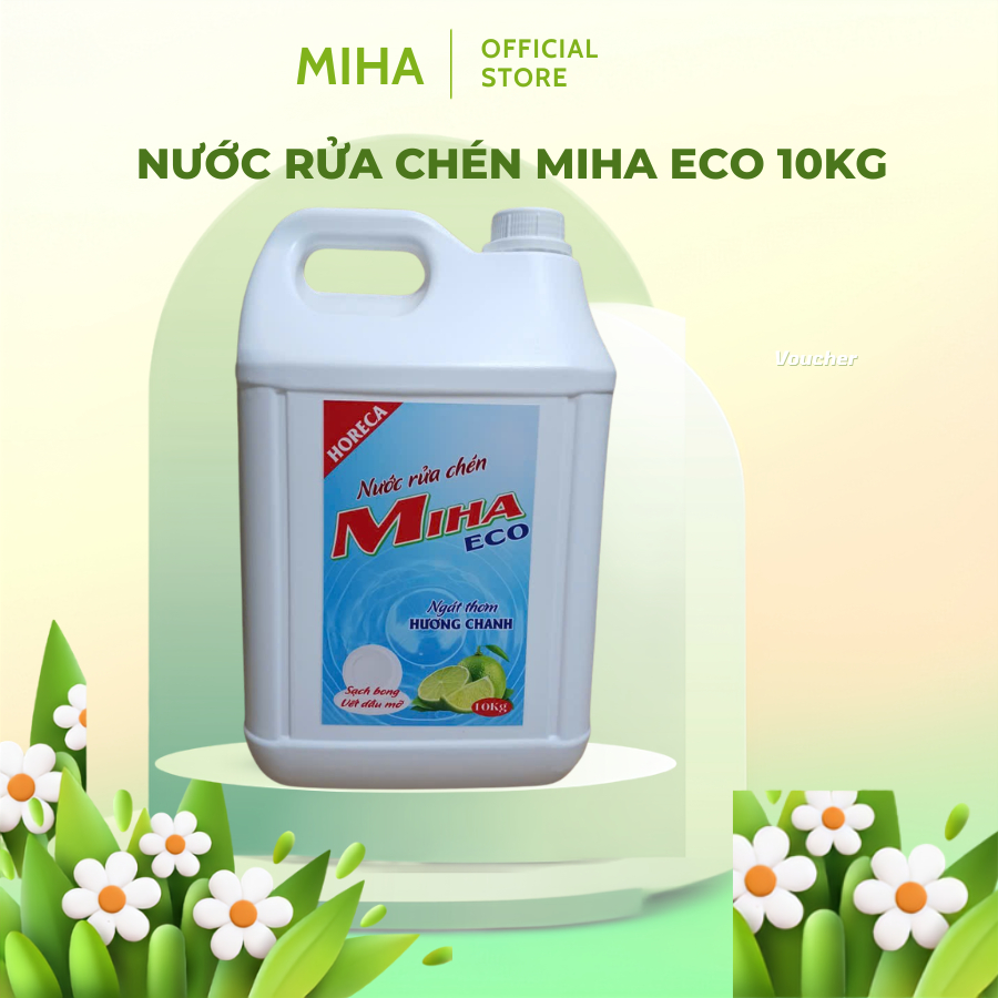 Nước Rửa Chén Miha Eco 9,5kg – Đánh Bay Dầu Mỡ, Sạch Bóng, Tiết Kiệm Gia Đình