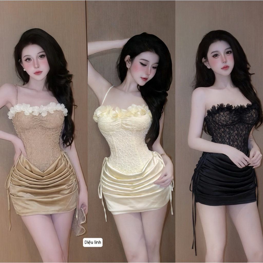 Đầm xinh mới về🥰 Nâu, kem, đen