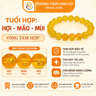 Vòng tay mệnh kim tam hợp hợi mão mùi - chất liệu mã não vàng cho mệnh thổ, kim - may mắn tài lộc