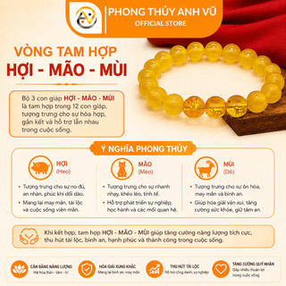 Vòng tay mệnh kim tam hợp hợi mão mùi - chất liệu mã não vàng cho mệnh thổ, kim - may mắn tài lộc