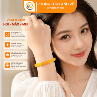 Vòng tay mệnh kim tam hợp hợi mão mùi - chất liệu mã não vàng cho mệnh thổ, kim - may mắn tài lộc