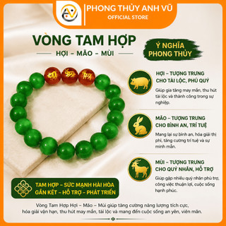 Vòng tam hợp hợi mão mùi chất liệu mắt mèo - size 8 10ly cho mệnh mộc, hỏa - may mắn tài lộc