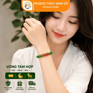 Vòng tam hợp hợi mão mùi chất liệu mắt mèo - size 8 10ly cho mệnh mộc, hỏa - may mắn tài lộc