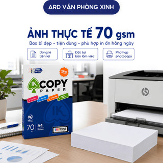 Combo thùng 5 ream giấy A4 IK Copy 70gsm, giấy in photocopy trắng mịn nhập khẩu indonesia chính hãng C2